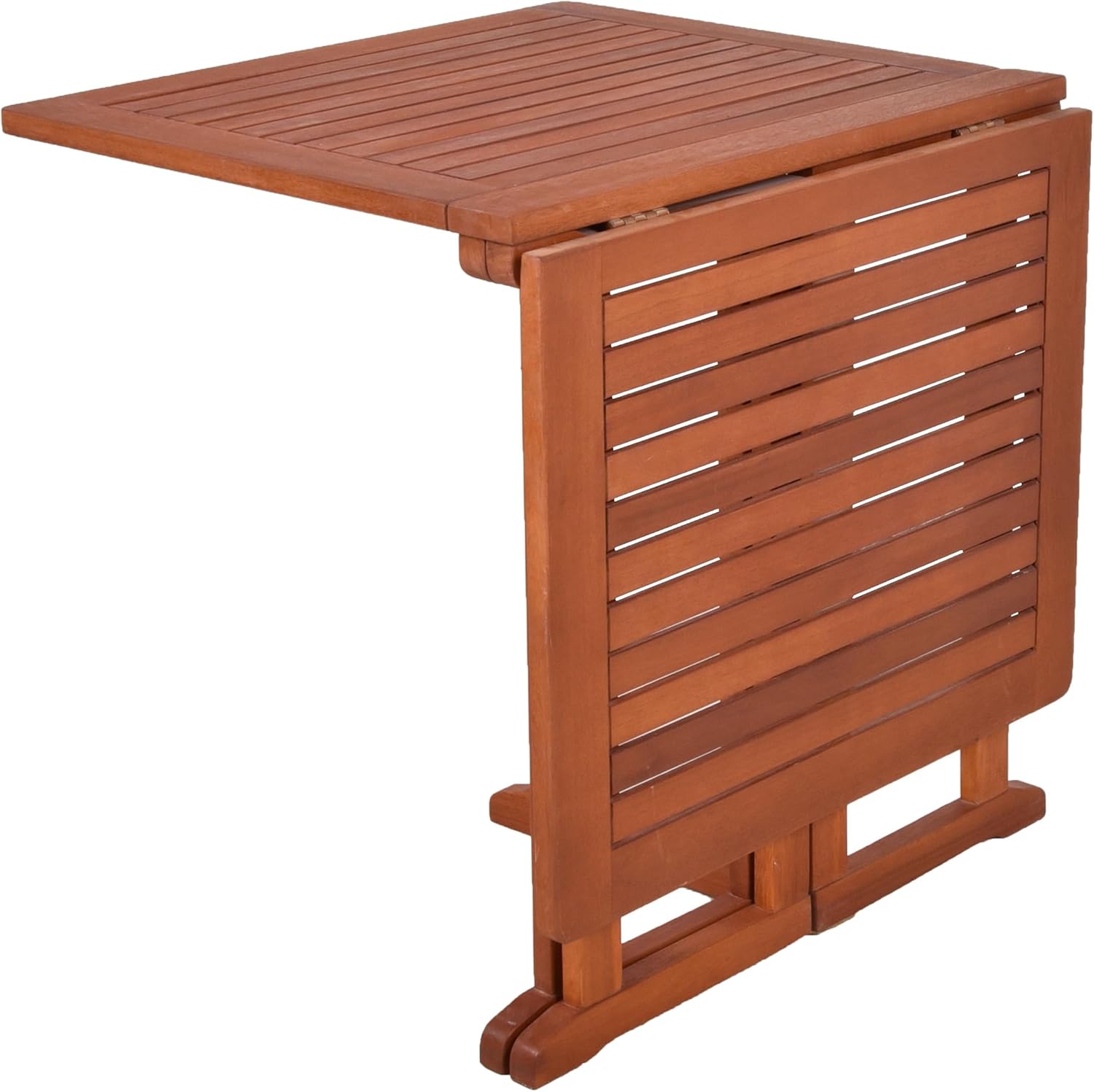 Spetebo - Table de balcon rectangulaire 120x70cm - bois d'eucalyptus FSC, pliable