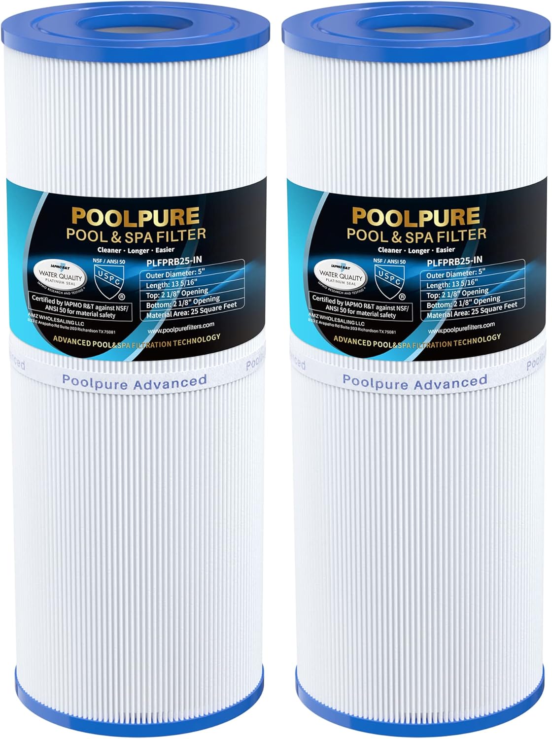 POOLPURE - Filtre piscine - 25 sq.ft, 10.8x2.6 pouces - compatible modèles PRB25-IN