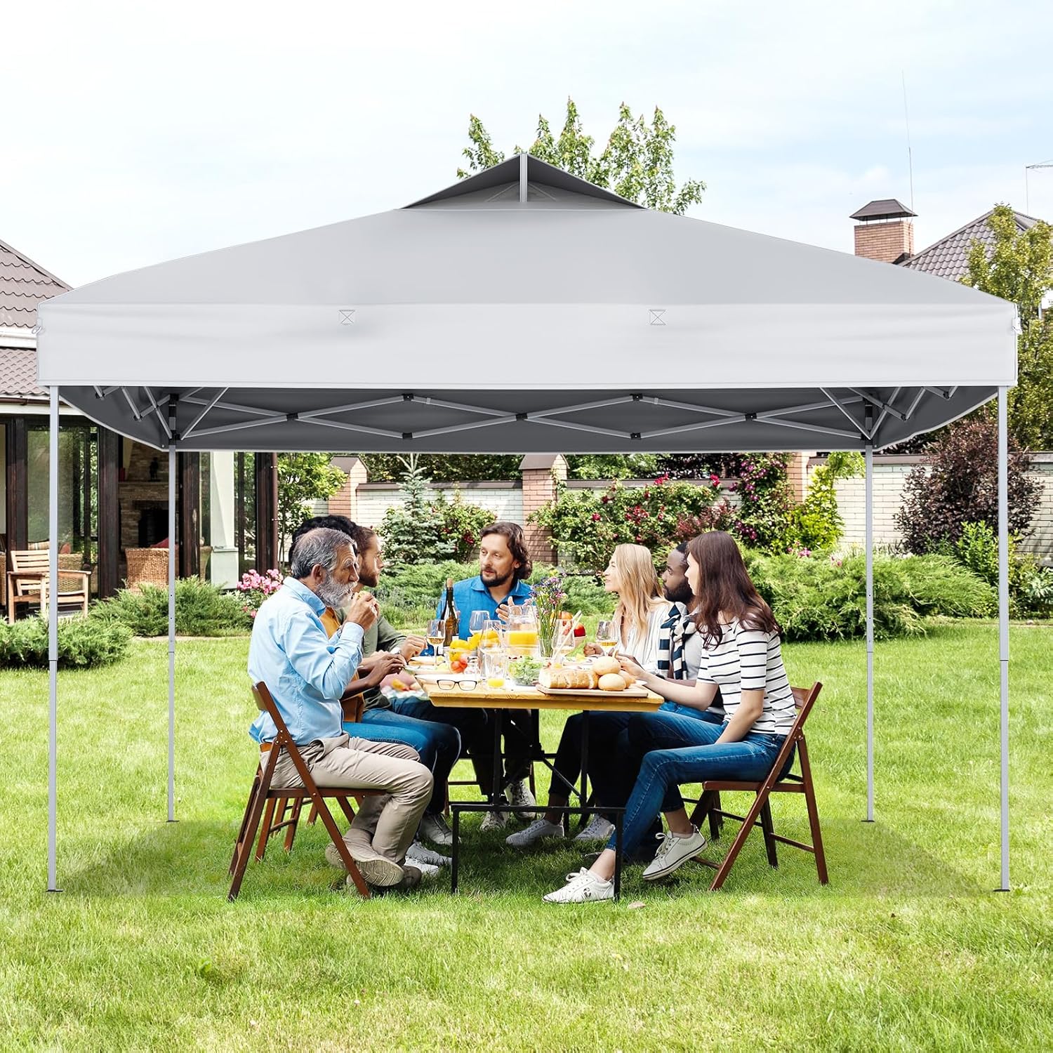 GOPLUS - Tonnelle pliante jardin 3x3m, toit ventilé, sac transport, protection solaire, 255/265/275CM