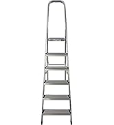 Amig - Échelle pliable 6 marches de 8 cm de Largeur | Escabeau Antidérapant avec Poignée | Légère...