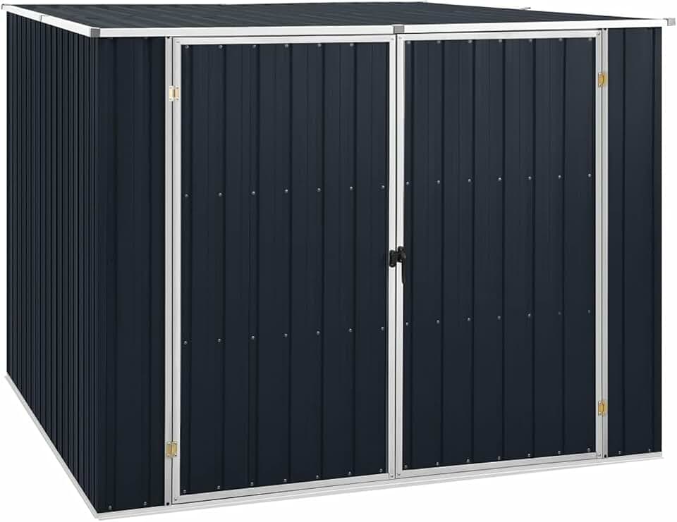 LAPOOH Abri de Jardin Anthracite 195x198x159 cm Acier galvanisé,Armoire De Jardin Exterieur,Abri De Jardin,Meuble Exterieur Rangement