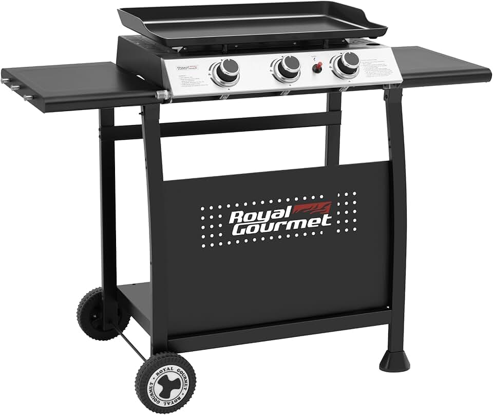 Royal Gourmet - Plancha sur chariot 62x35,5cm - 3 brûleurs puissants 7,5kW