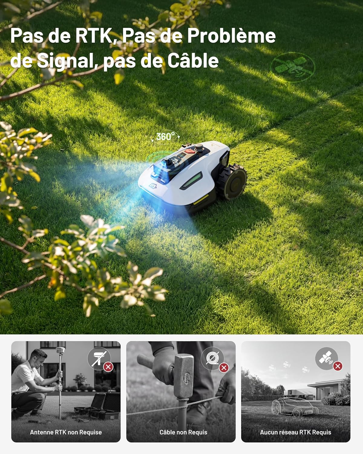 Mammotion - Yuka Mini 2 - 800 m² - navigation LiDAR, IA, DropMow, pente 45% - YUKA Mini 2 800