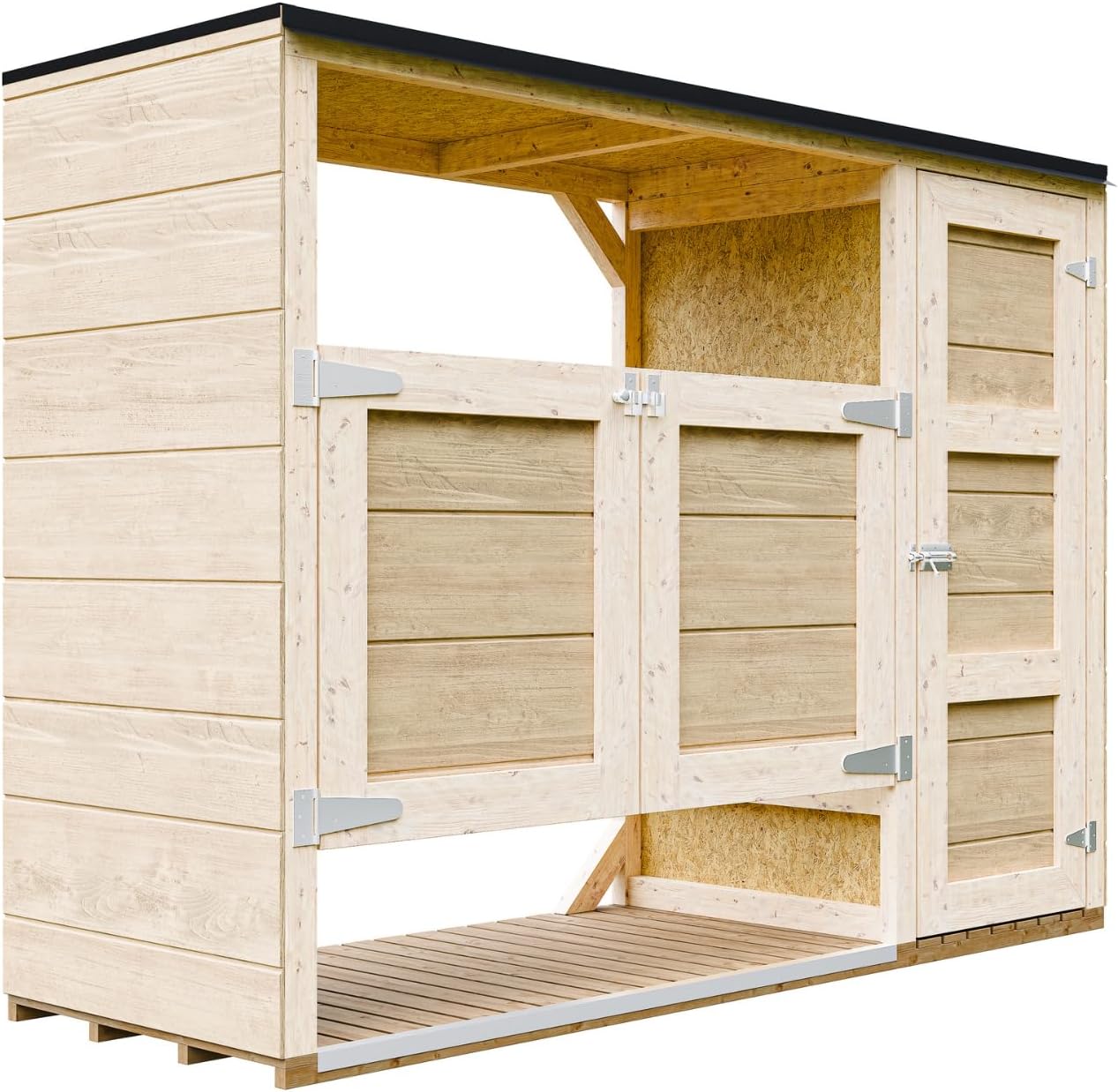Abri de Jardin pour poubelles, Cache Poubelle extérieur 2x240L – Coffre de Rangement Exterieur, Armoire de Jardin, cabane de Jardin Exterieur – Timbela M981A