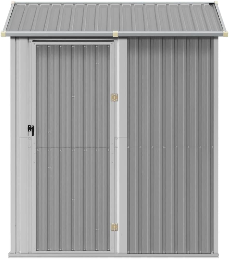 ZEYUAN Abri de Jardin Gris Clair 192x152,5x237 cm Acier galvanisé,Abris De Jardin,Abri De Stockage pour Jardin,Abri D'Outils De Jardin