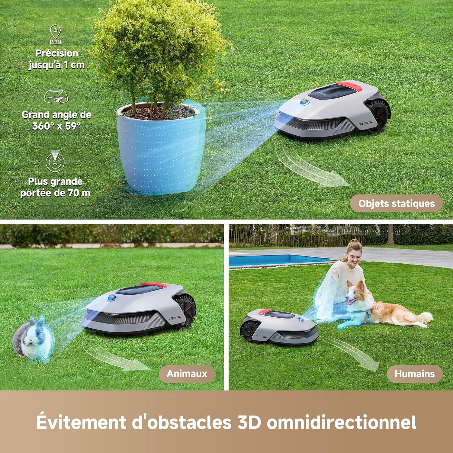 Dreame - A1 Pro série - jusqu’à 2000m² - Lidar 3D, contrôle app, A1 Pro
