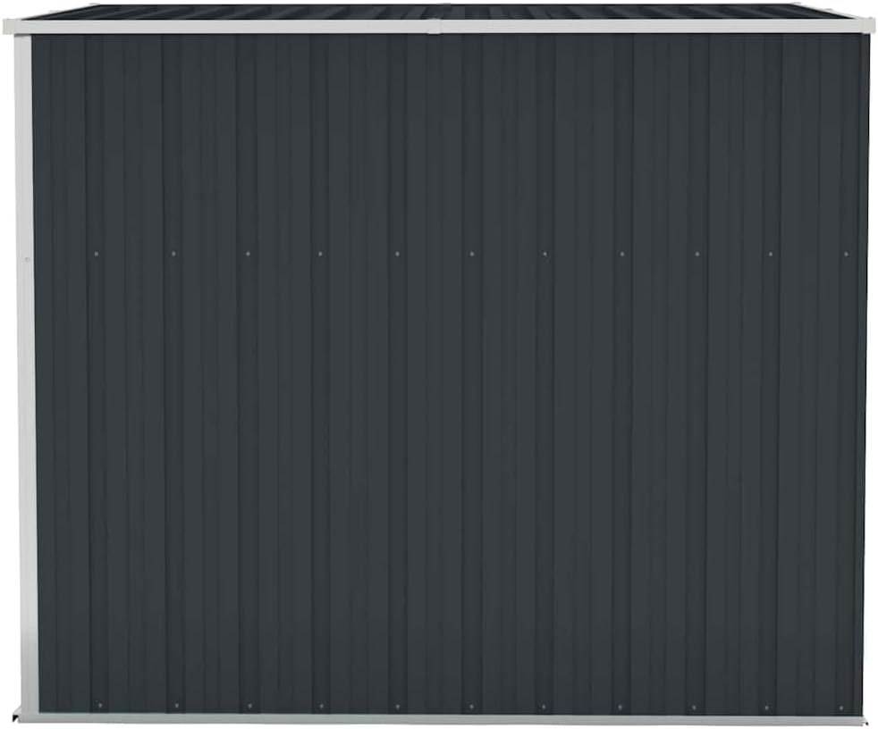 vidaXL Abri de Jardin Mural Abri de Rangement d'Outils Rangement d'Equipement de Jardin Extérieur Cour Anthracite 118x194x178 cm Acier