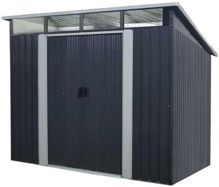 Générique Abri de Jardin en métal 4,59m² - 2 Portes coulissantes - Gris Anthracite
