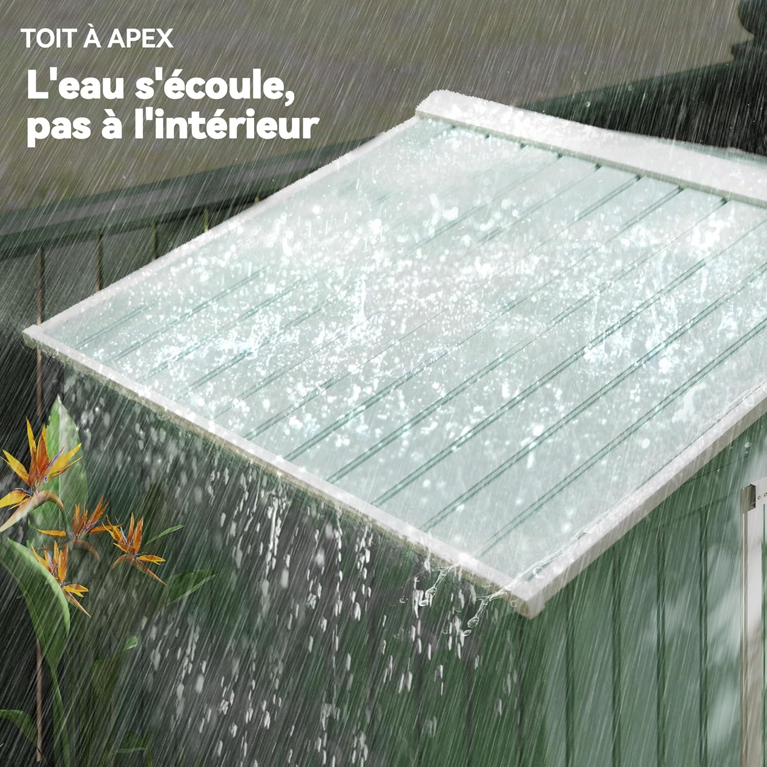 Outsunny - abri de jardin métal 2,77m², porte coulissante, aération, 213x130x185cm