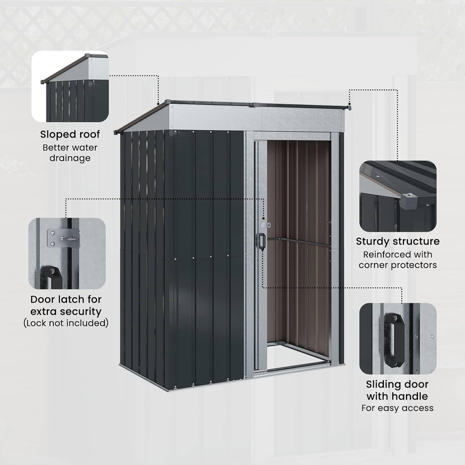 vidaXL - Cabanon de jardin - 137x81x180 cm - abri métal robuste