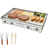 MOOTACO Plancha électrique,commerciale en acier inoxydable,73cm avec contrôle de température régl...