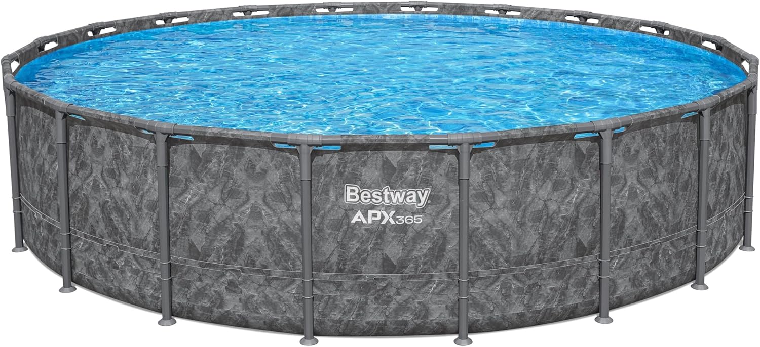Bestway - Kit Piscine Hors Sol APX - ronde - 610x610x132 cm - gris foncé