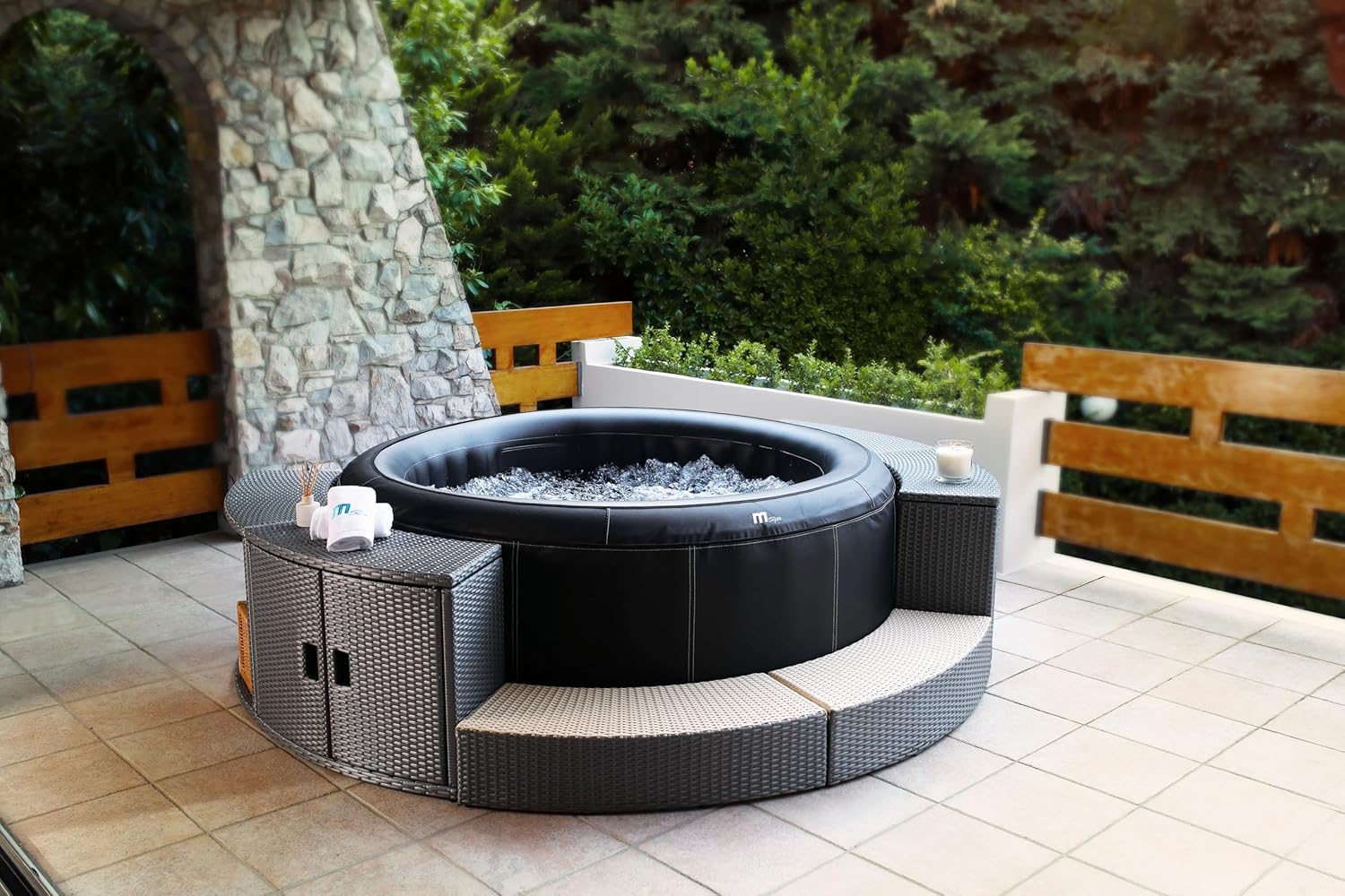 MSPA - Camaro - 204x204x70 cm - spa gonflable 6 places, 138 jets, chauffage PTC, Rhino-Tech - B093G9CBWS