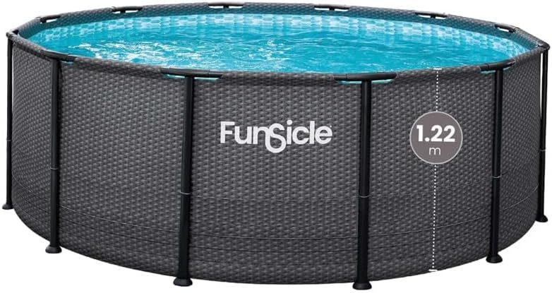 FUNSICLE Piscine Tubulaire Ronde Noire Ø3,66m x h1,22m