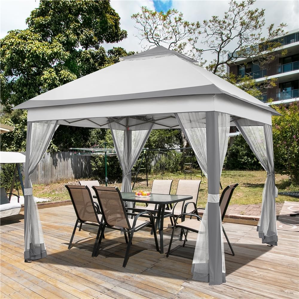 Yaheetech - Tonnelle jardin 3,3x3,3m moustiquaire imperméable