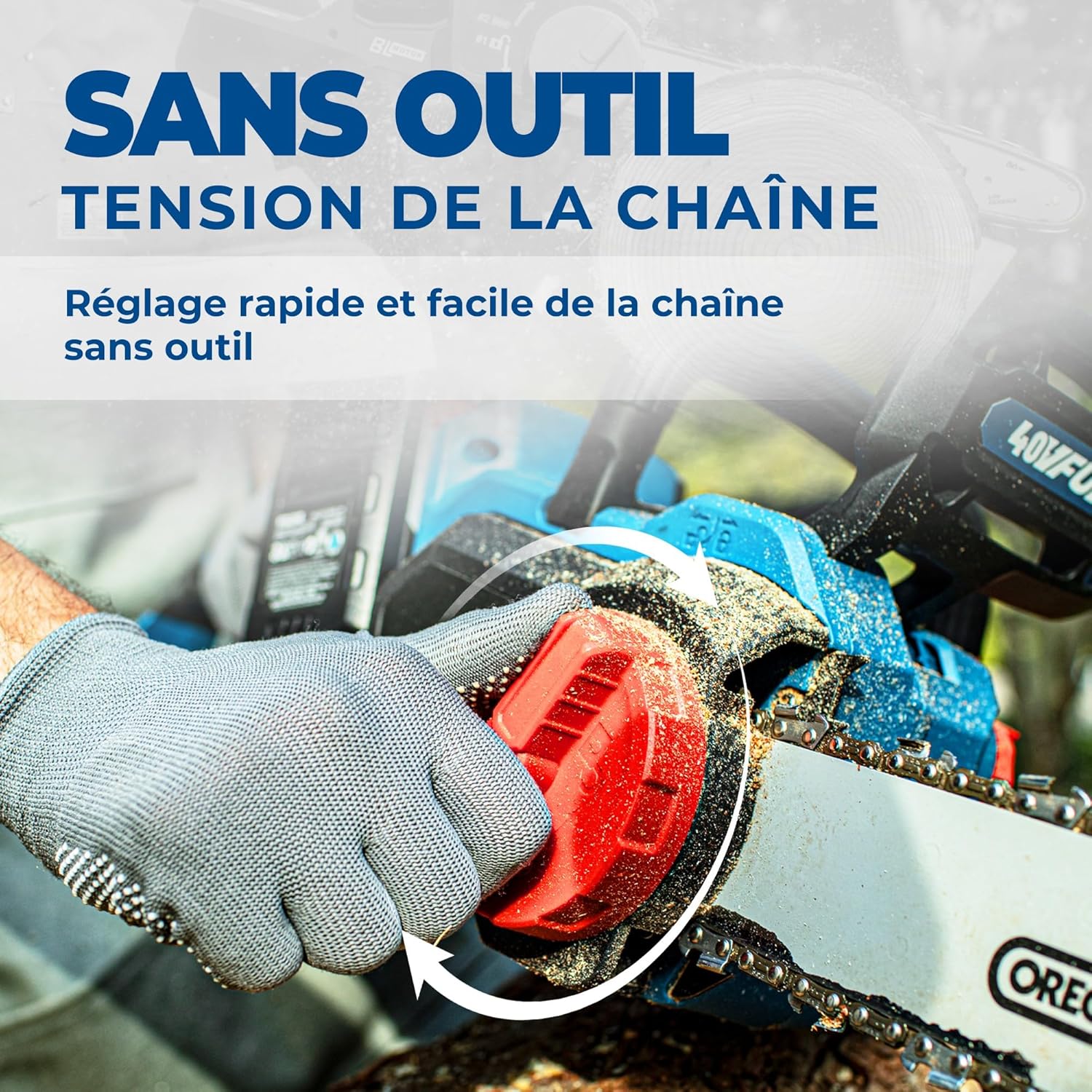 Dong Cheng - Tronçonneuse sans fil 40V - 38 cm - Moteur brushless, 2 batteries 4 Ah