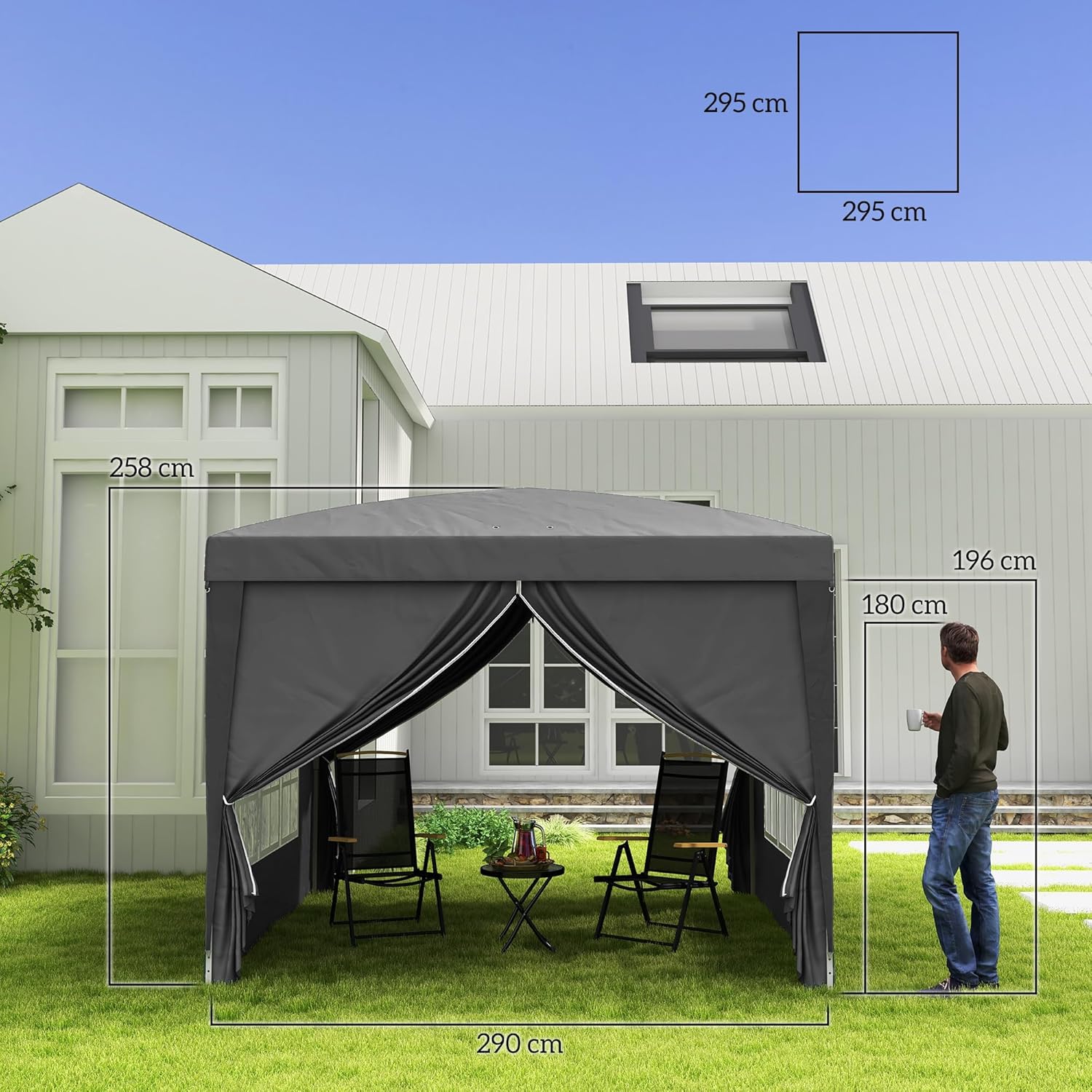 Outsunny - tonnelle pliante série Pop-up - 3x3m - 4 parois amovibles, sac de transport