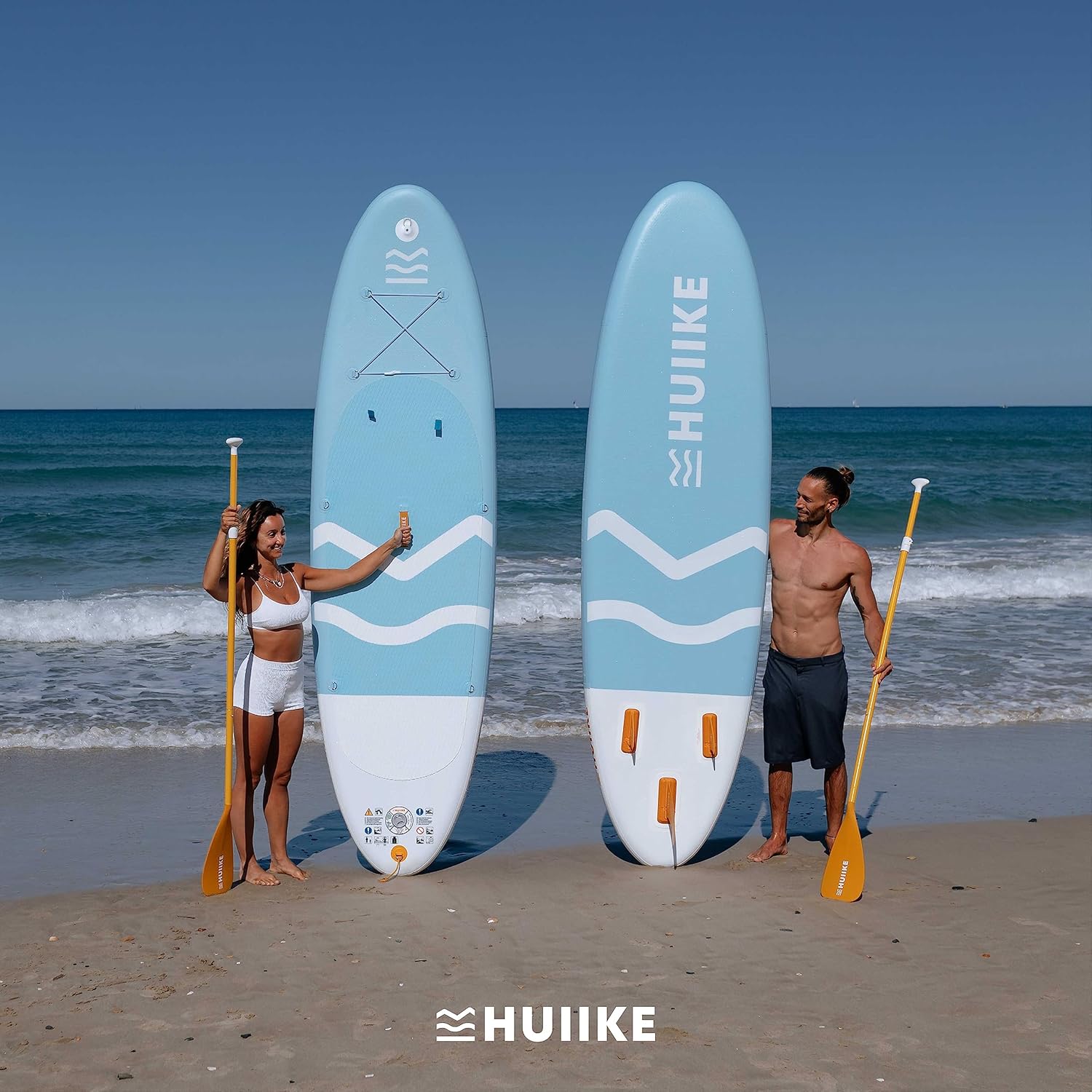HUIIKE Paddle Gonflable Adulte avec Accessoires Inclus, Pagaie, Ailerons, Pompe. Planche de Stand Up Paddle Grande Stabilité et Résistance. 305 x 84 x 15 cm, Jusqu'à 130 kg