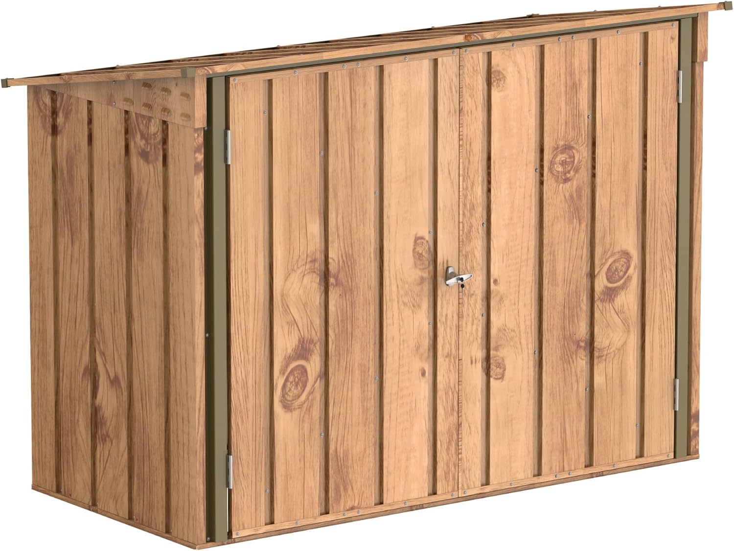 Duramax – abri à vélos double, 203x101x146 cm, portes verrouillables, finition bois