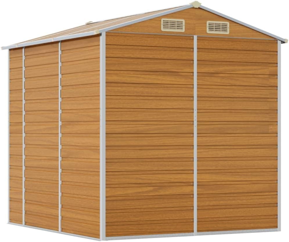 vidaXL - Abri de Jardin série - 191x215x198cm - acier galvanisé, marron clair