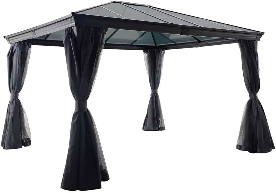Hespéride - Tonnelle Belize Graphite - 5 places - polyester acier epoxy anti-rouille