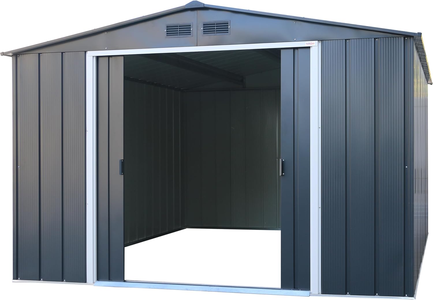 Duramax - ECO Abri de jardin métal 11,68m² toit renforcé anthracite 10x12