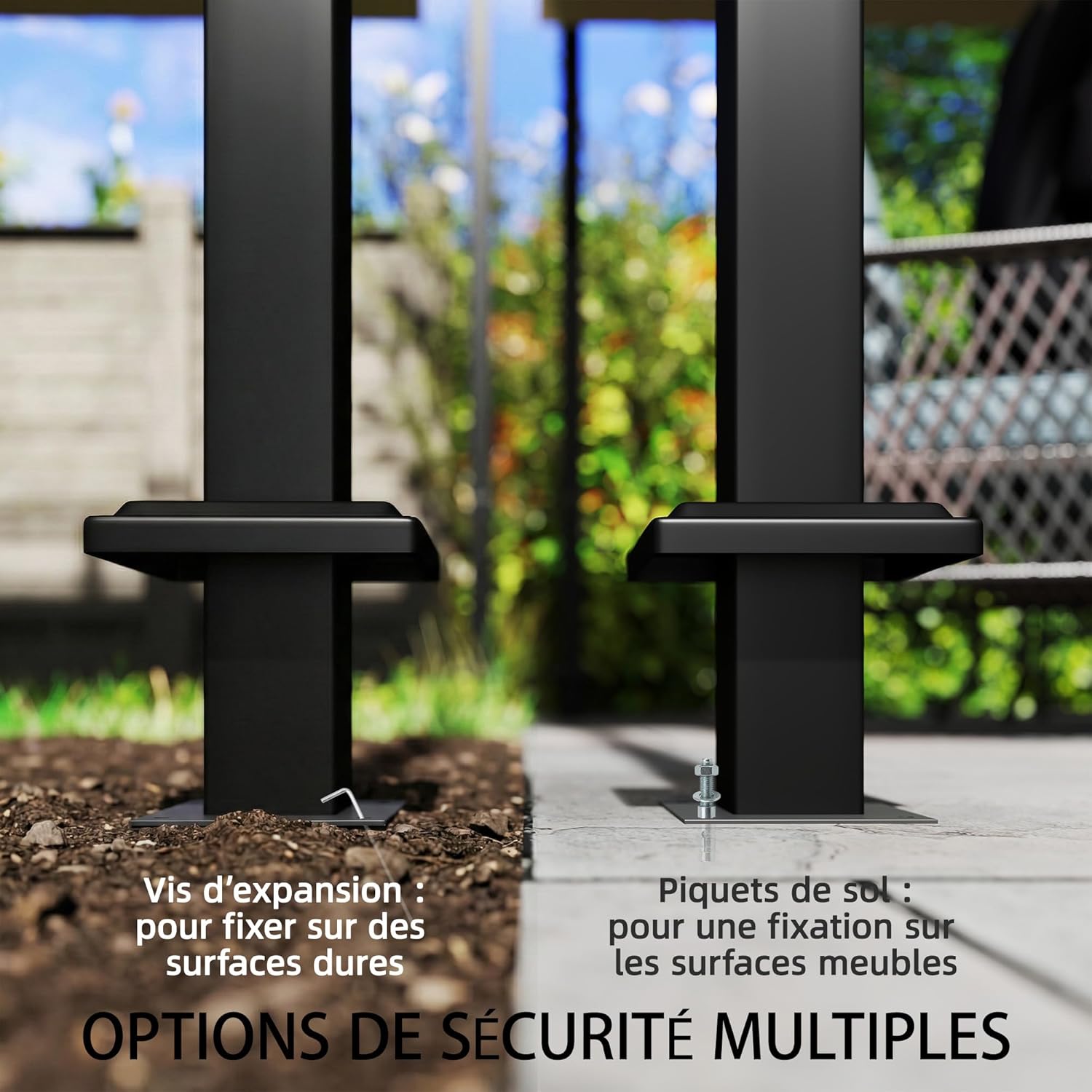 Outsunny - tonnelle pavillon 3x3m - métal robuste, toit double, rideaux, UPF50+