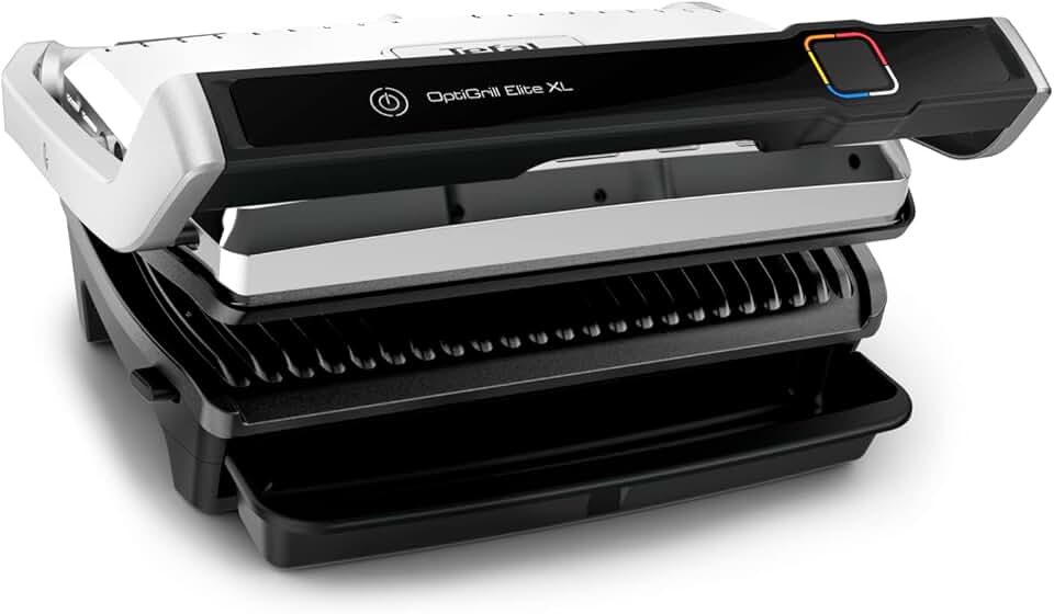 Tefal - Optigrill Elite XL, série GC760 - XL 8 pers., 16 programmes, grill intelligent, mode manuel, GC760D12