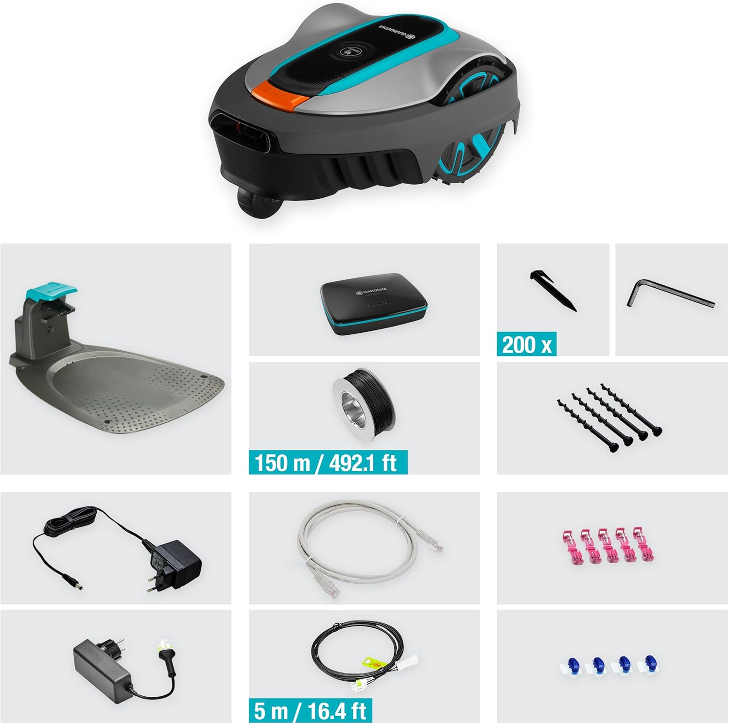 Gardena - robot tondeuse SILENO City - 250 m² - IA, applipilote, 35% pente, passerelle - 19601-66
