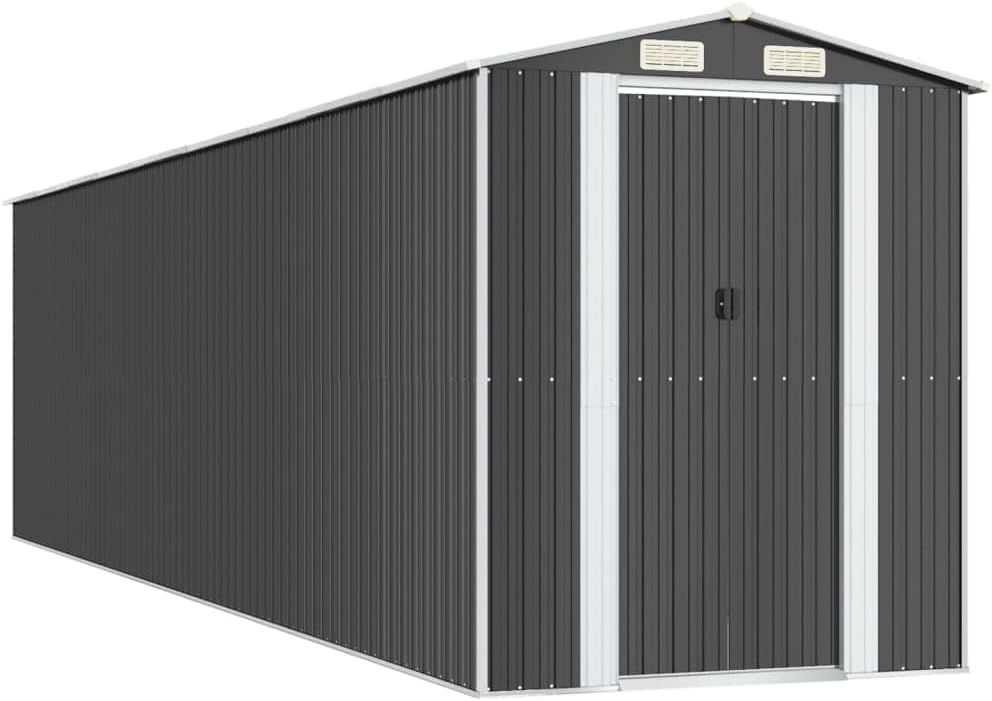 vidaXL - cabane abri jardin acier galvanisé 192x772x223 cm, anthracite