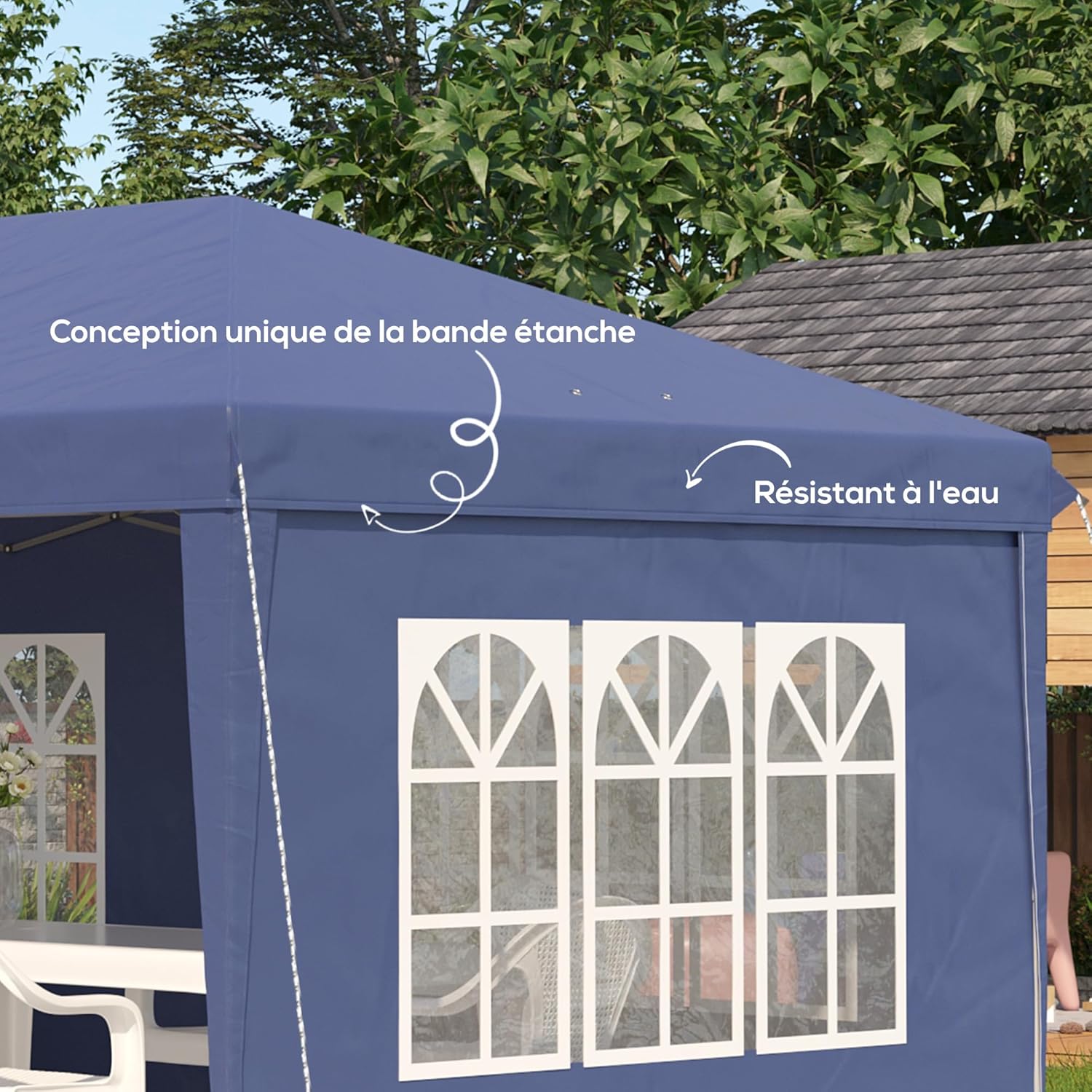 Outsunny – Tonnelle pop-up jardin 3x6 m, 3 côtés, sac transport