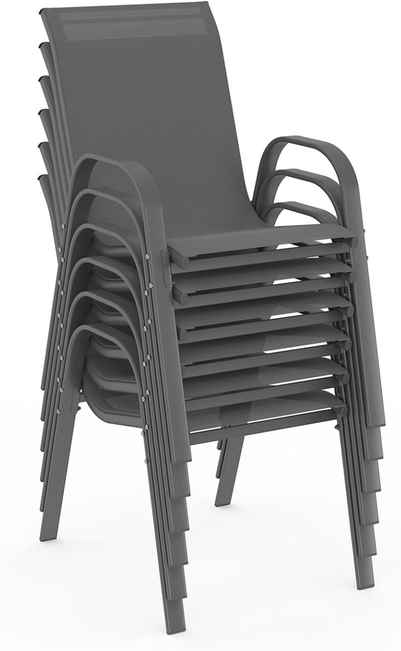 IDMarket - Madrid série - table 135-270 cm et 12 chaises empilables - gris anthracite