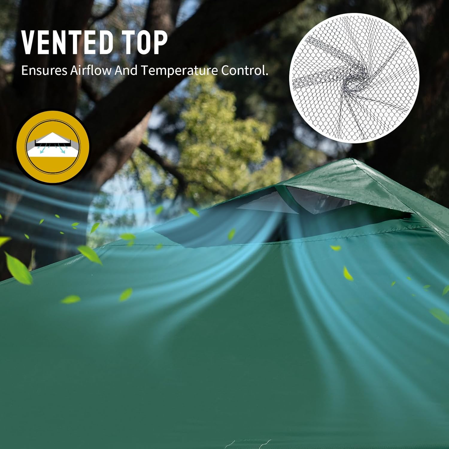 CROWN SHADES - tonnelle pliante - 3x3m - imperméable, UPF 50+, vert, sac