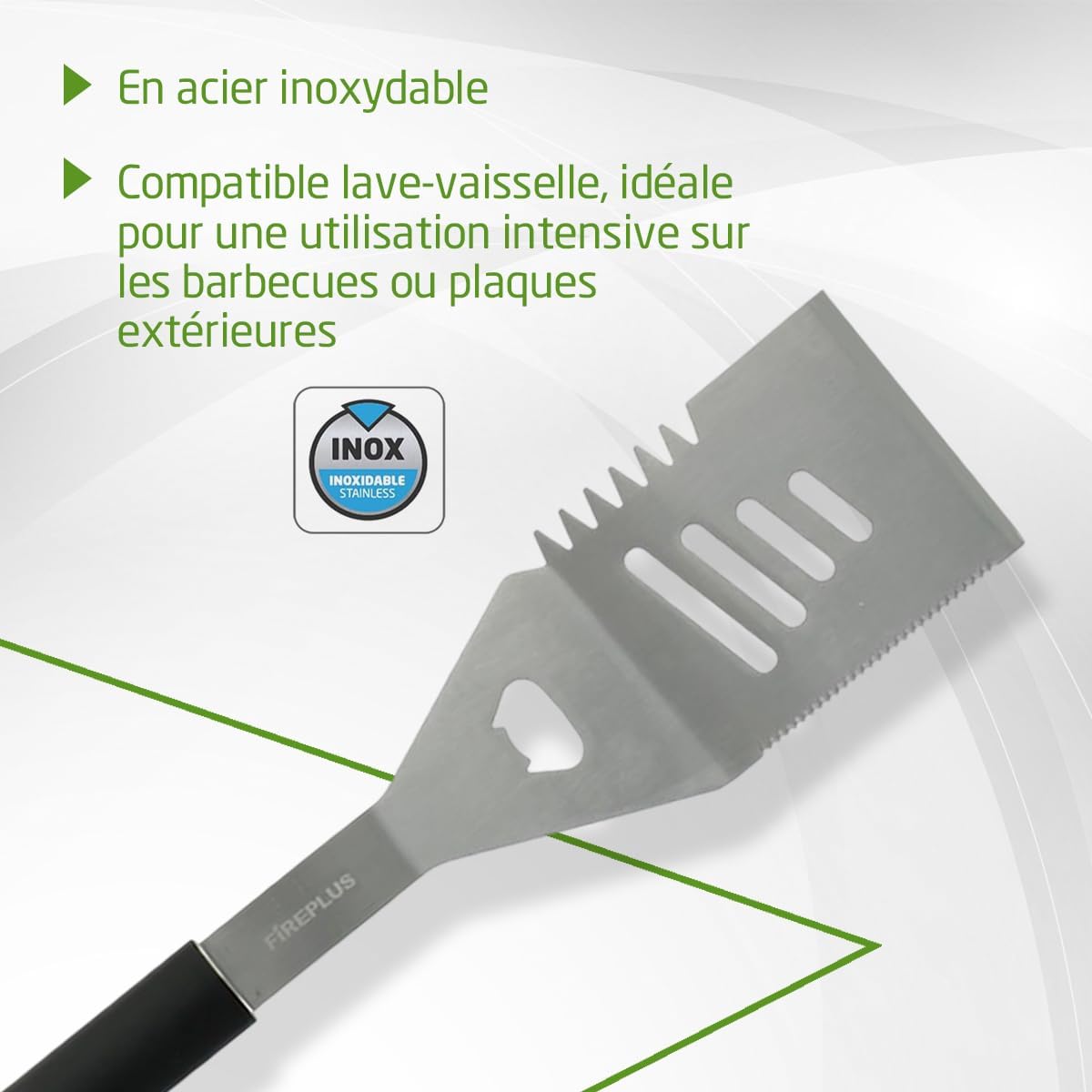 Amig - Fireplus spatule barbecue 44,5 cm acier inox, manche silicone