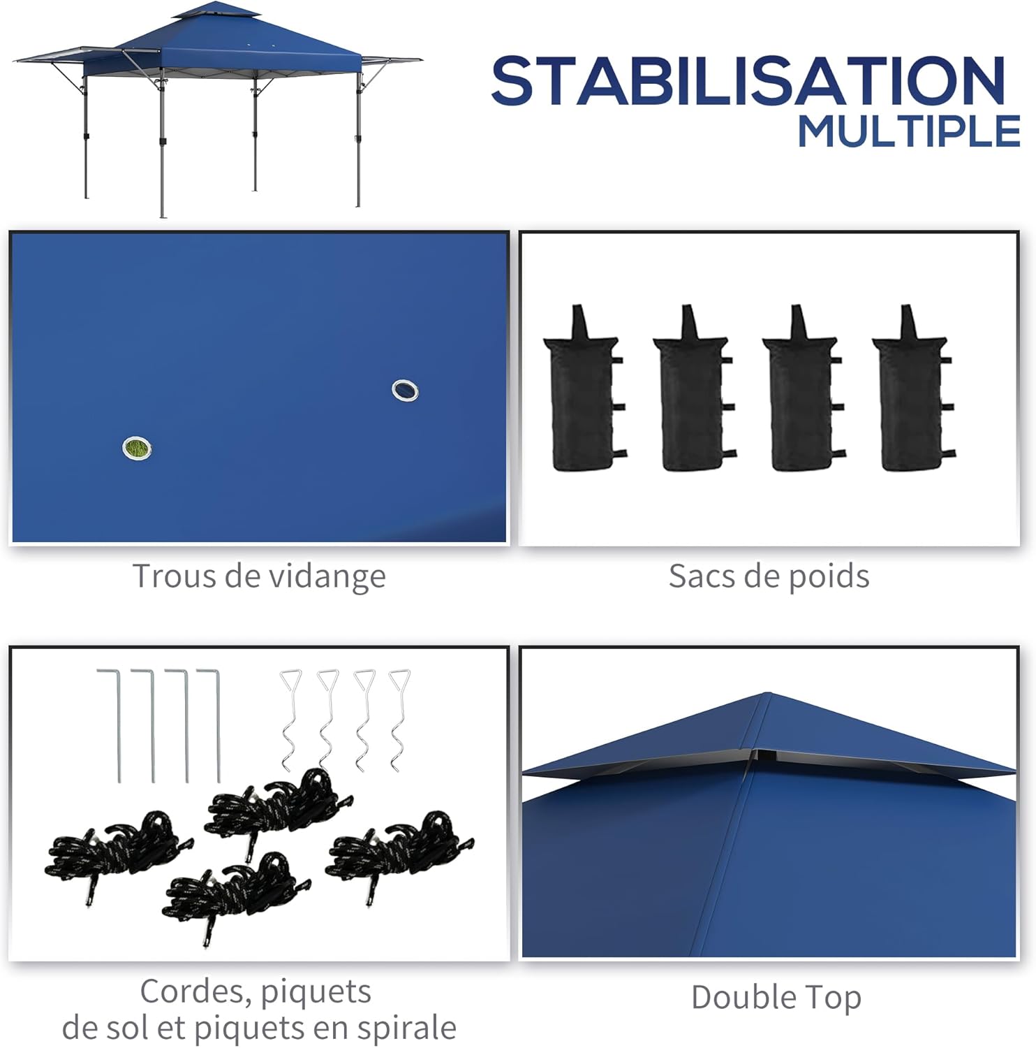 Outsunny - Barnum pliant jardin série Pop-up - 5x3m - 2 parois, sac à roulettes, tissu Oxford