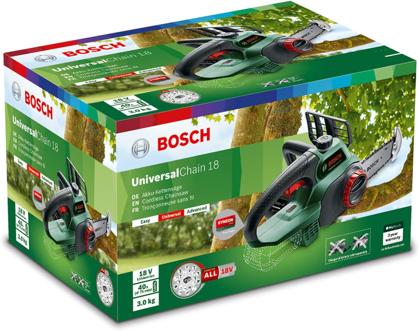 Bosch - UniversalChain 18 - guide 20cm - sans batterie, huile 80ml
