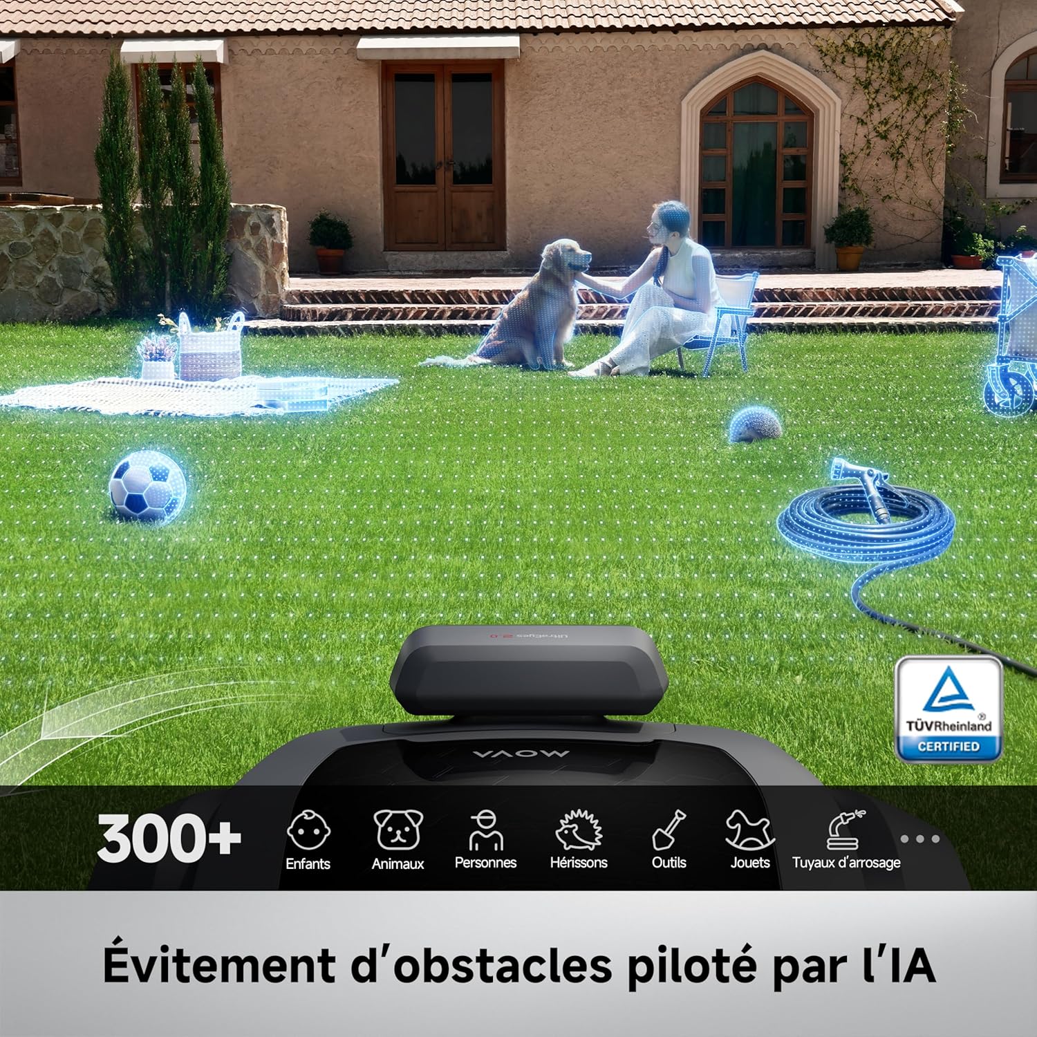 MOVA - ViAX 500 - robot tondeuse 500m² - IA LiDAR, évitement obstacles, ViAX500