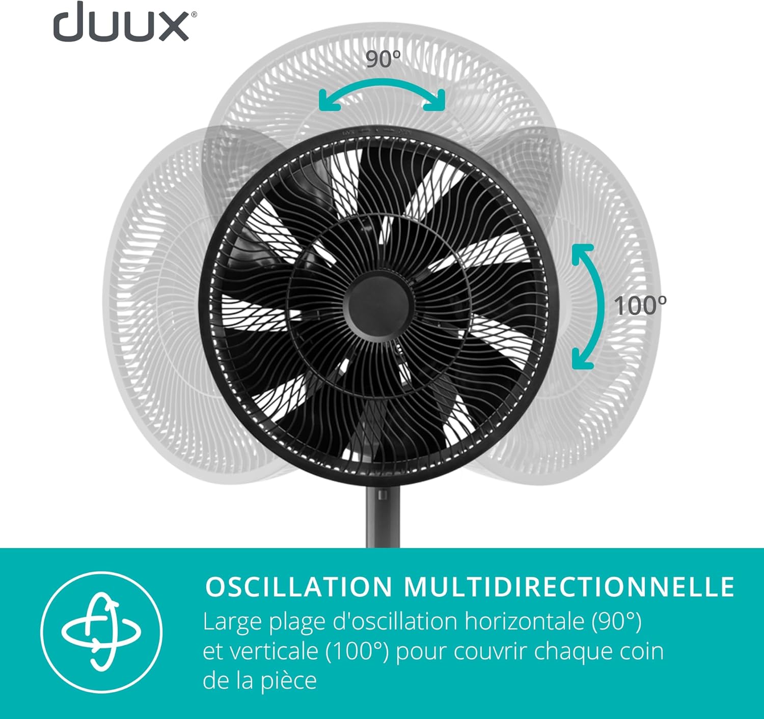 Duux - Whisper série - ventilateur sur pied, silencieux, 26 vitesses, télécommande, minuterie