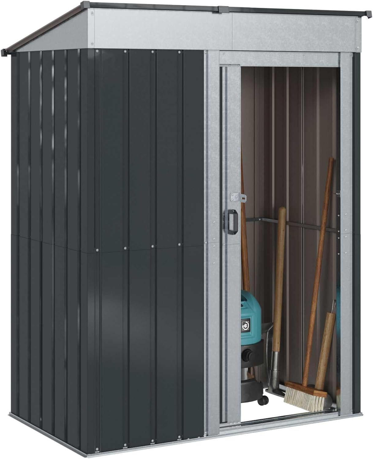 vidaXL - Cabanon de jardin - 137x81x180 cm - abri métal robuste