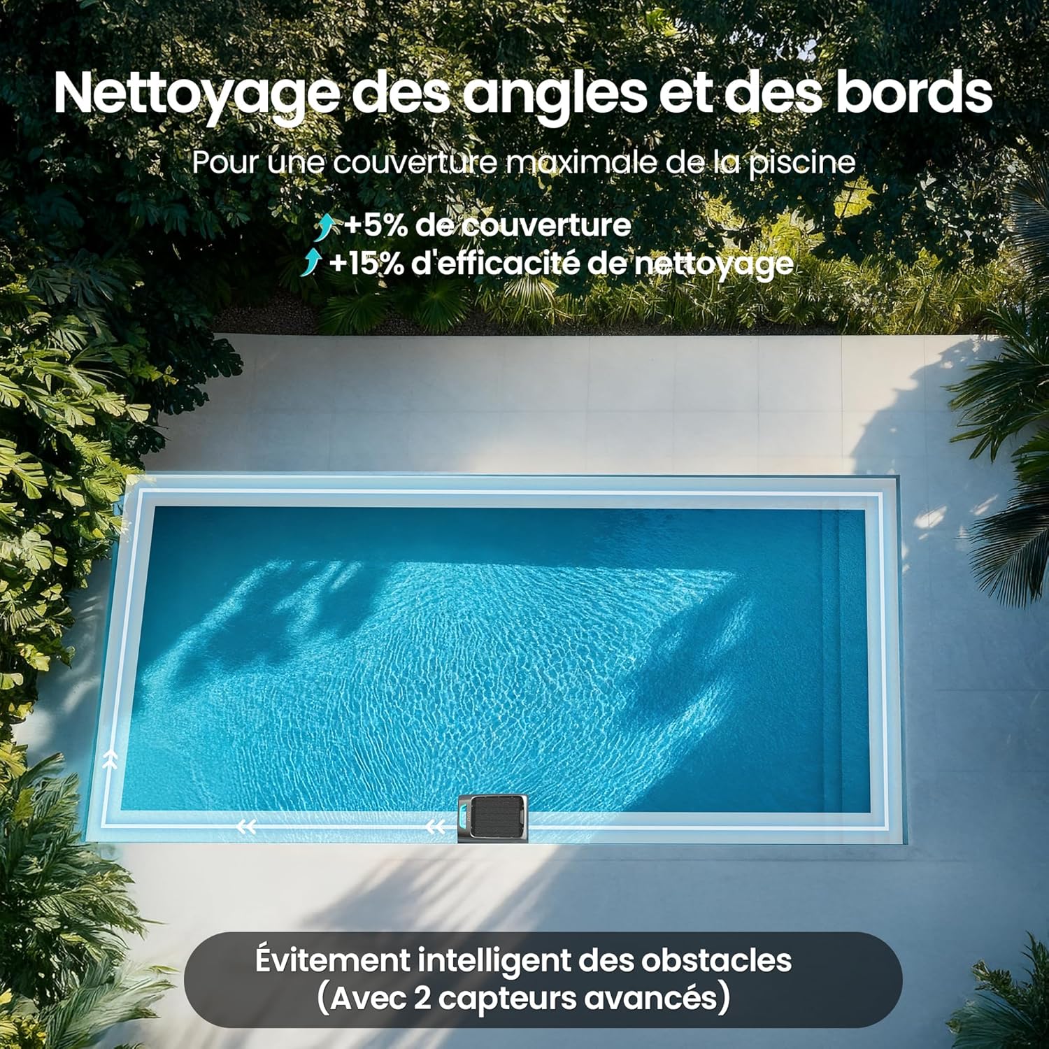 AIPER - EcoSurfer S2 - robot piscine solaire sans fil, 150 µm, appli