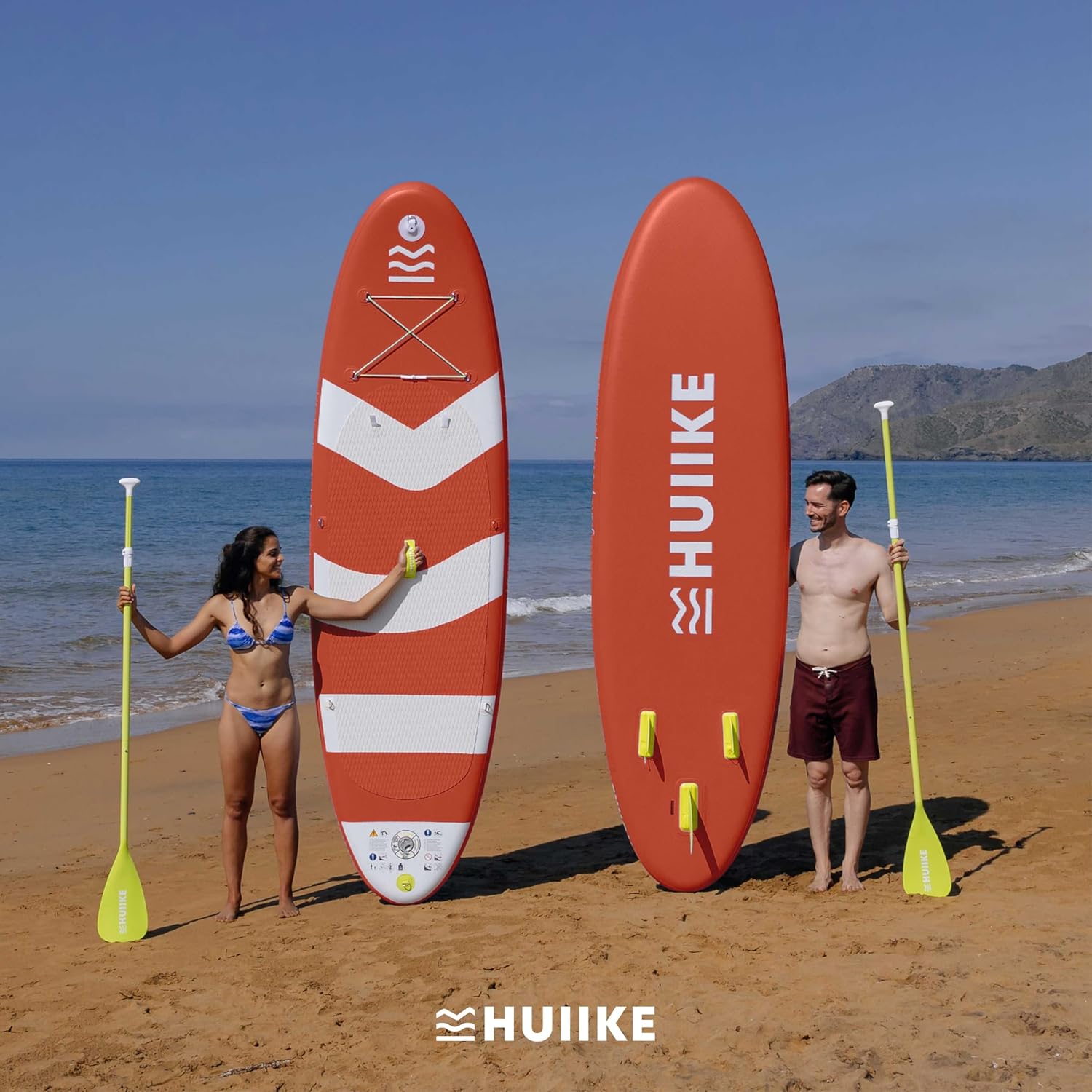 HUIIKE Paddle Gonflable Adulte avec Accessoires Inclus, Pagaie, Ailerons, Pompe. Planche de Stand Up Paddle Grande Stabilité et Résistance. 305 x 84 x 15 cm, Jusqu'à 130 kg