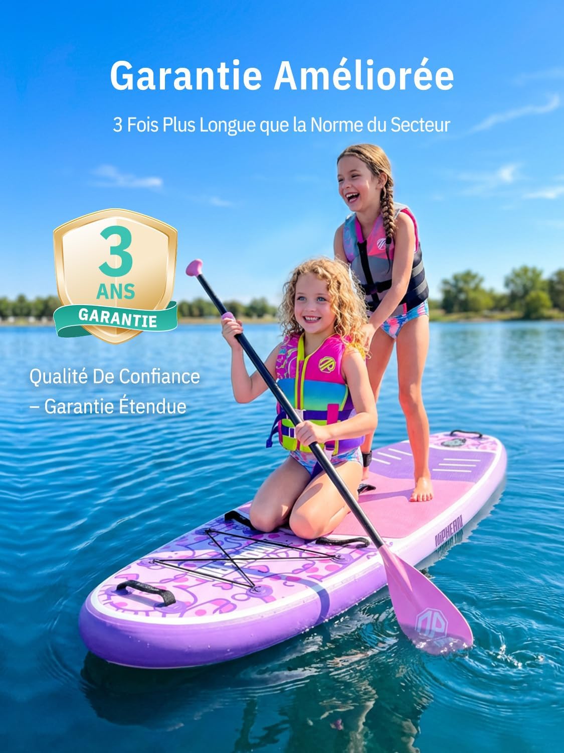 Niphean - Extra Large Paddle - sup 2+1 personnes - planche gonflable stable débutant