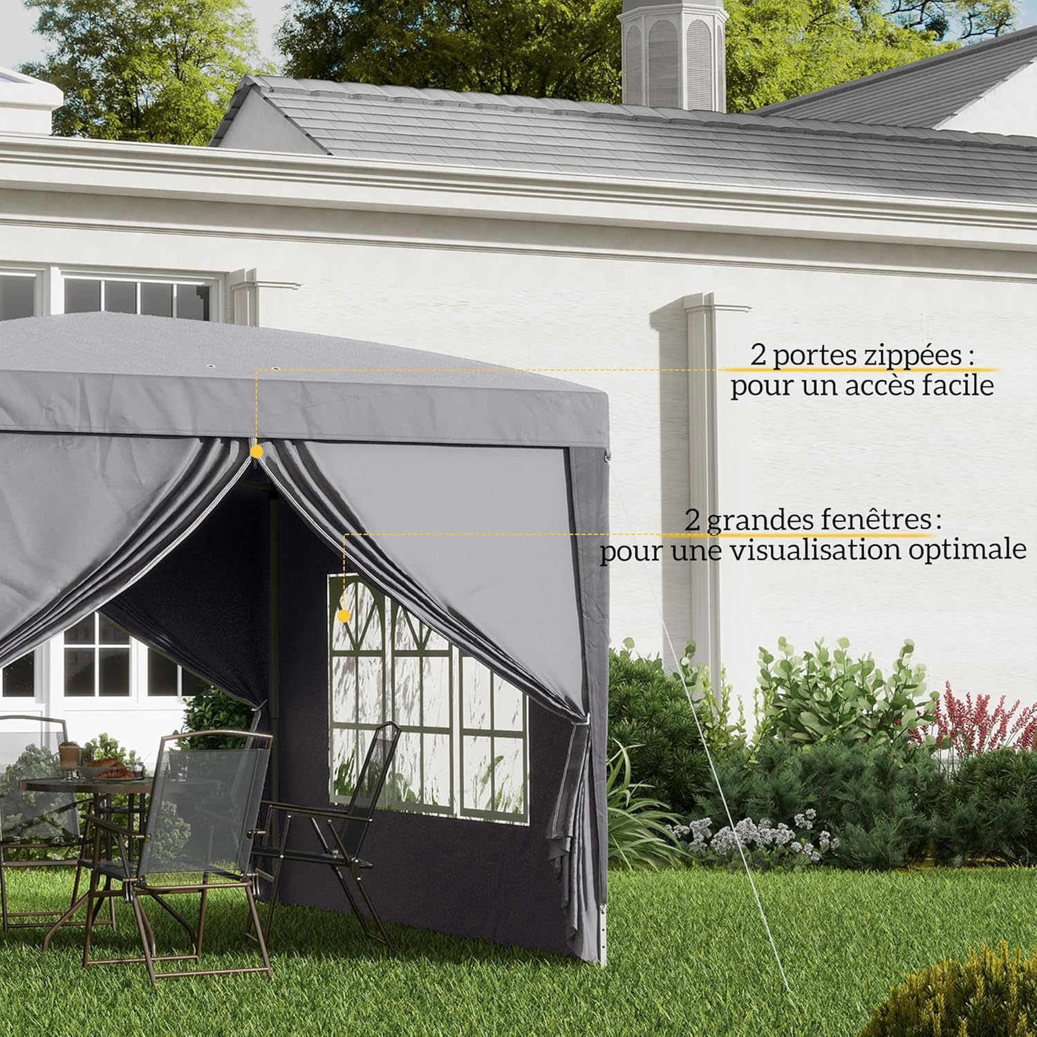 Outsunny - tonnelle pliante série Pop-up - 3x3m - 4 parois amovibles, sac de transport