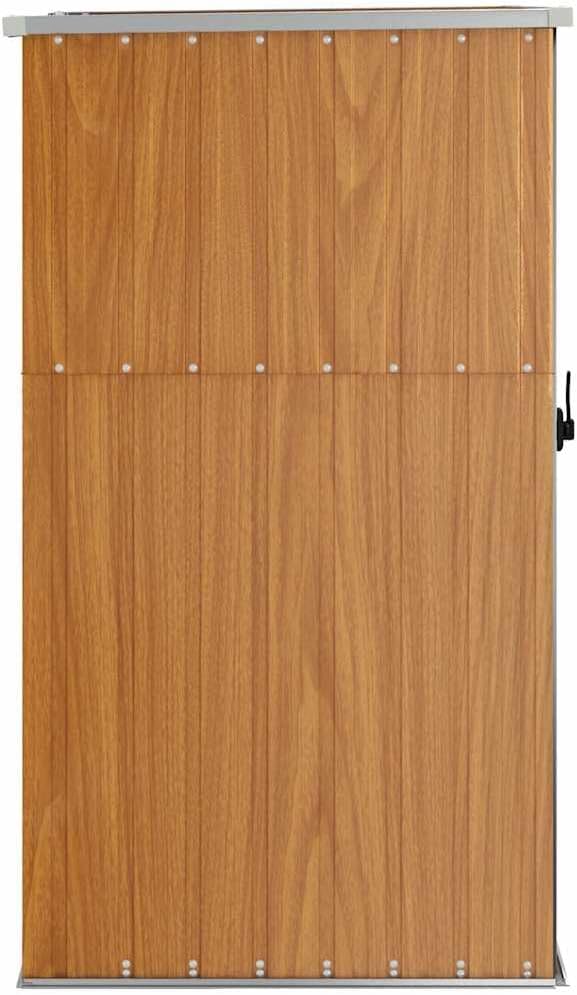 vidaXL Abri à Outils de Jardin Remise de Stockage Organisateur d'Outils Cabane de Rangement Extérieur Marron 88x89x161 cm Acier Galvanisé