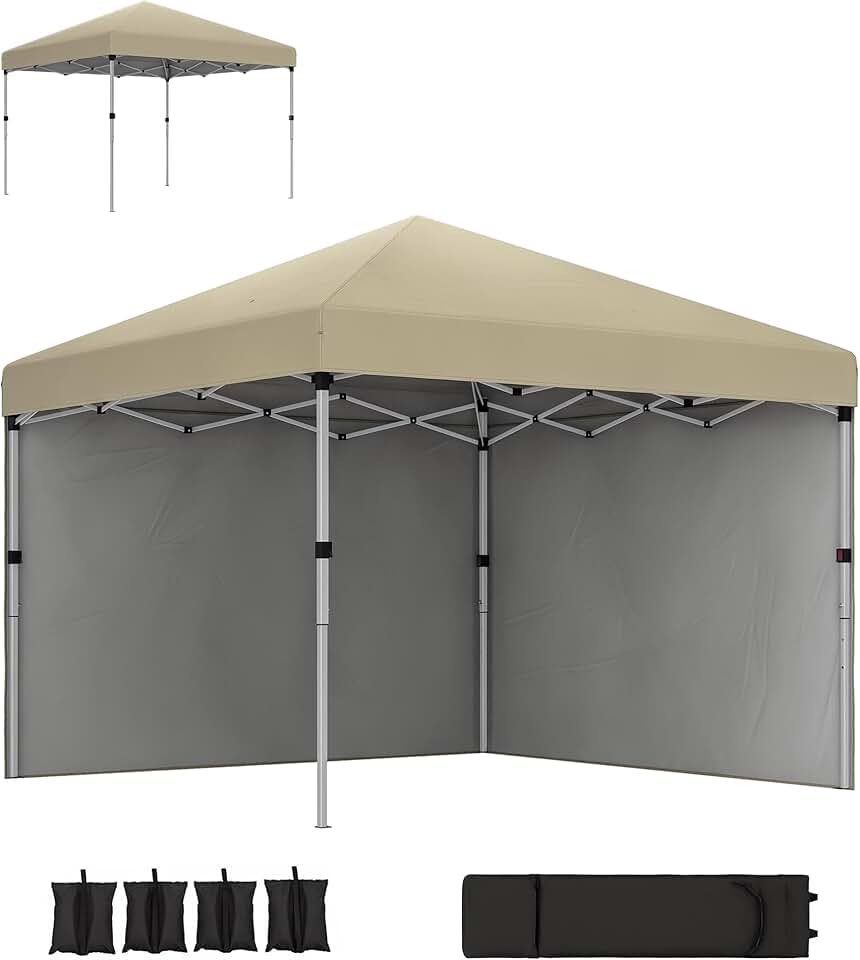 Outsunny - tonnelle pop-up réglable - 297x297x288cm - UV 30+ 2 parois