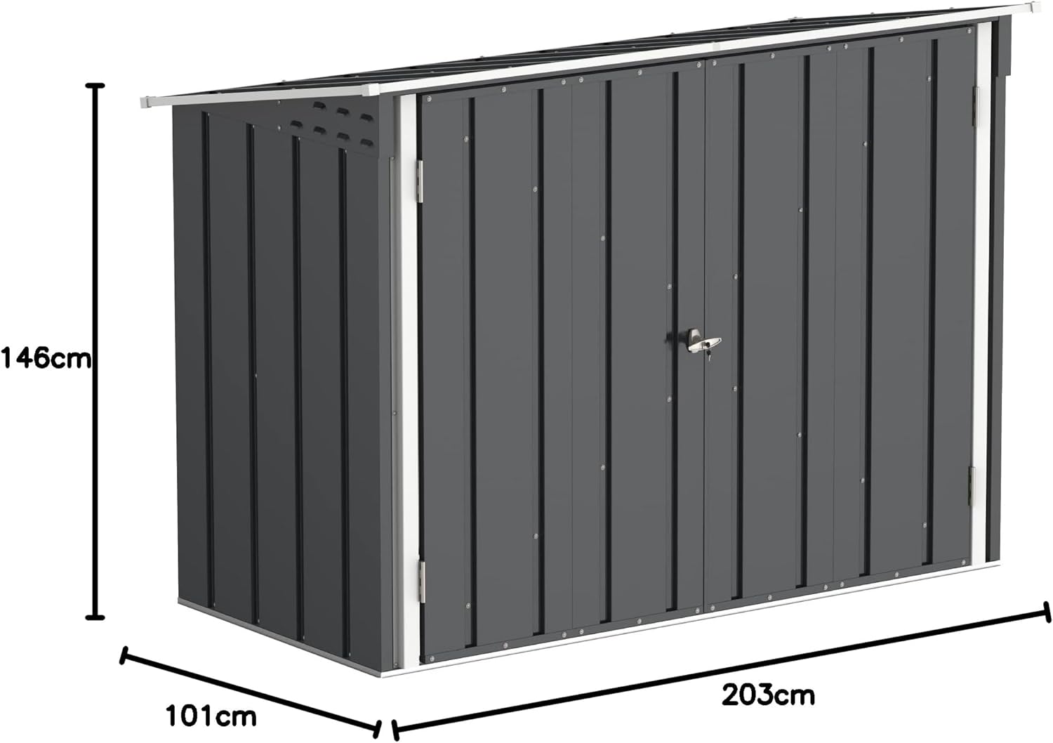 Duramax - Abri à vélos double - 203x101x146 cm - métal, portes verrouillables