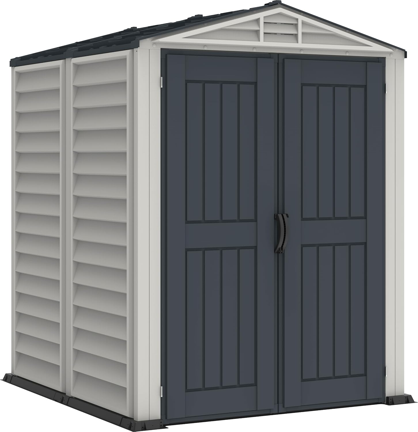 Duramax - YardMate PLUS - 5x5 ft - abri jardin plastique, plancher robuste, toit métal, ignifuge, sans entretien