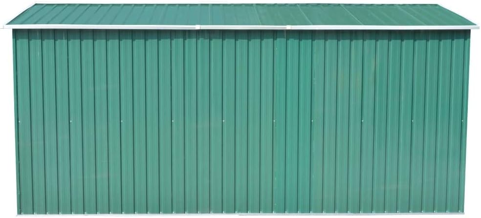 ShGaxin Abri de jardin extérieur en métal vert 257 x 392 x 181 cm