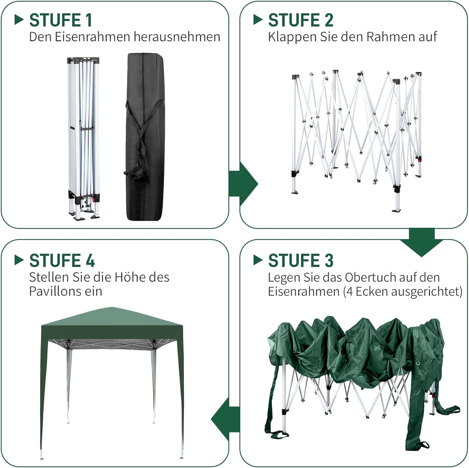 LEADZM - tonnelle pliante 2x2m - imperméable, UV50+, acier - LEADZM