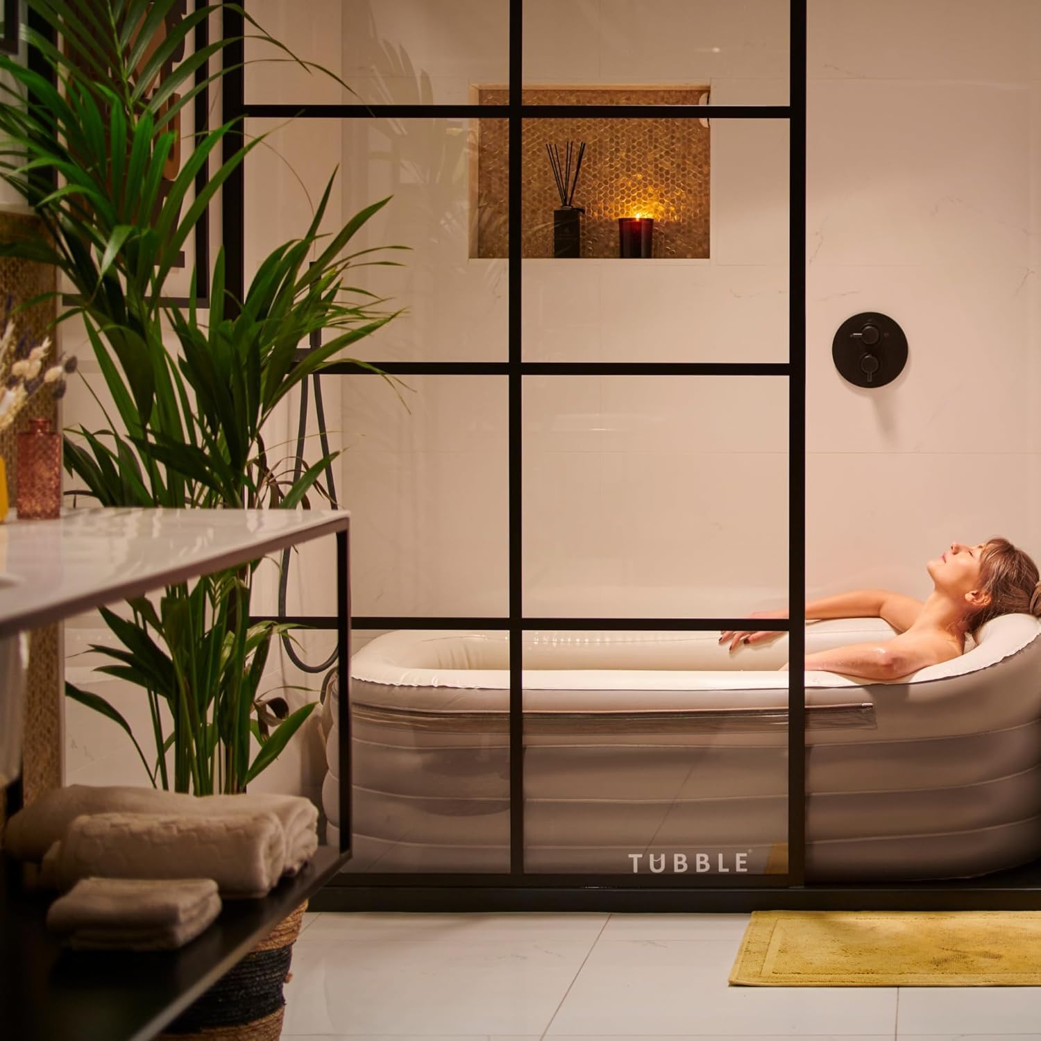 Tubble - Cuzi Spa Ambient Taupe - 255 L - Spa gonflable, massage bulles